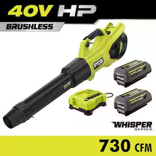 RYOBI 40V HP Brushless Whisper Series 190 MPH 730 CFM Cordless Battery Jet Fan Leaf Blower with (... | The Home Depot