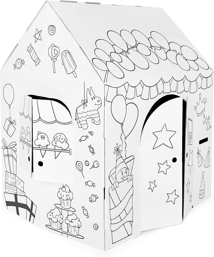 Easy Playhouse Birthday - Kids Art & Craft for Indoor & Outdoor Fun, Color, Draw, Doodle – Deco... | Amazon (US)