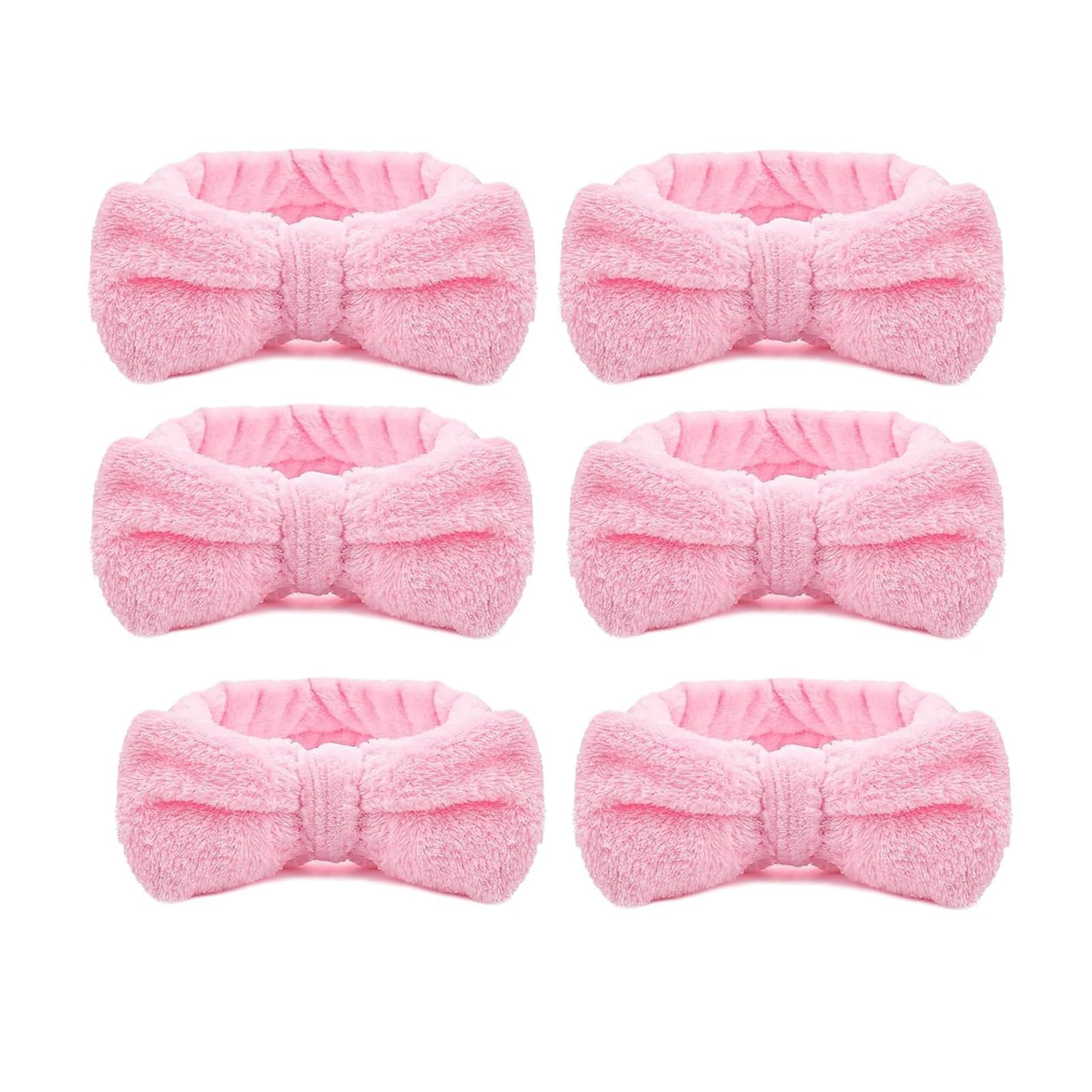 SZJYKF Spa Headband Makeup Headband, Pink Soft Fuzzy Bow Headband for Washing Face, Elastic Skinc... | Amazon (CA)