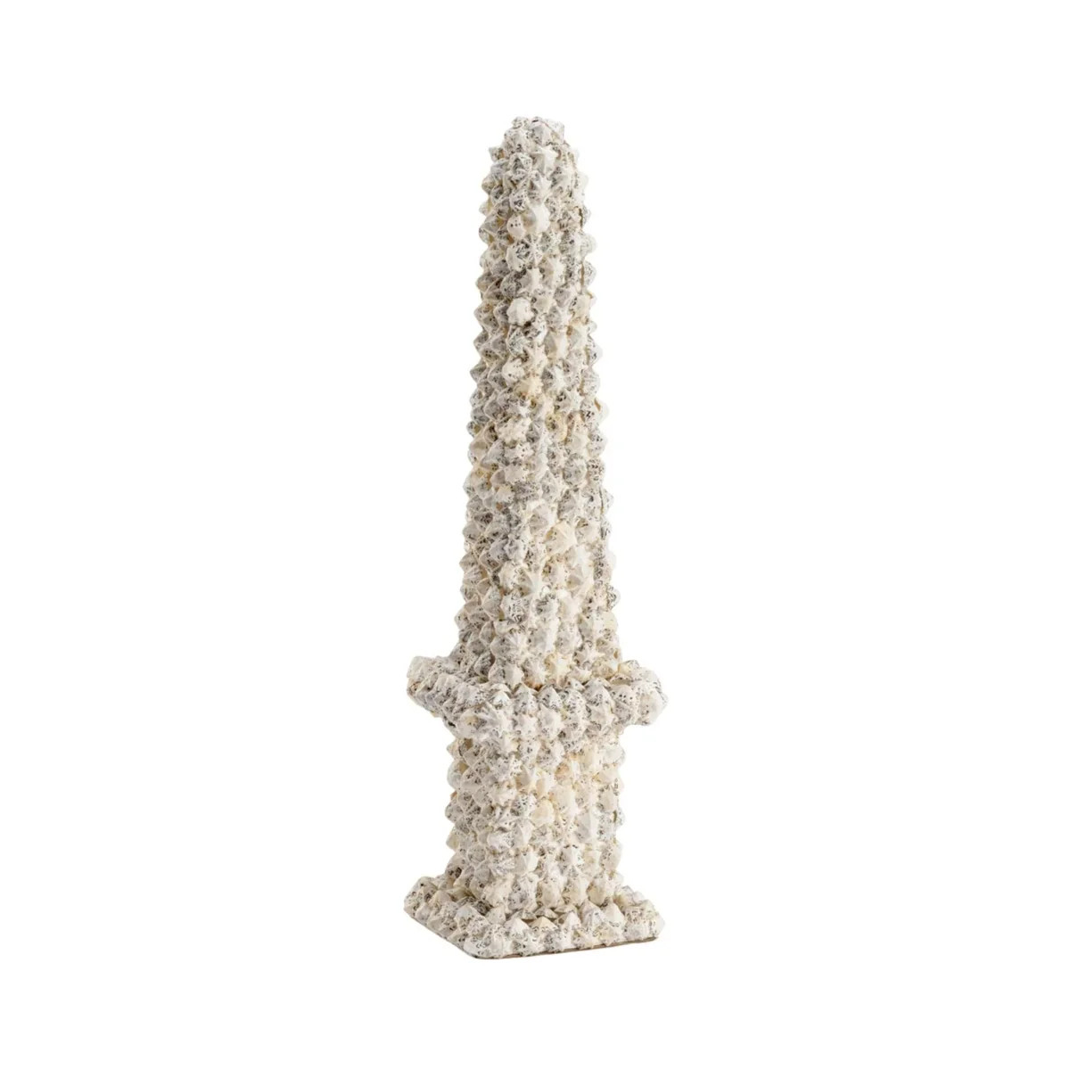 White and Black Shell Obelisk | The Well Appointed House, LLC