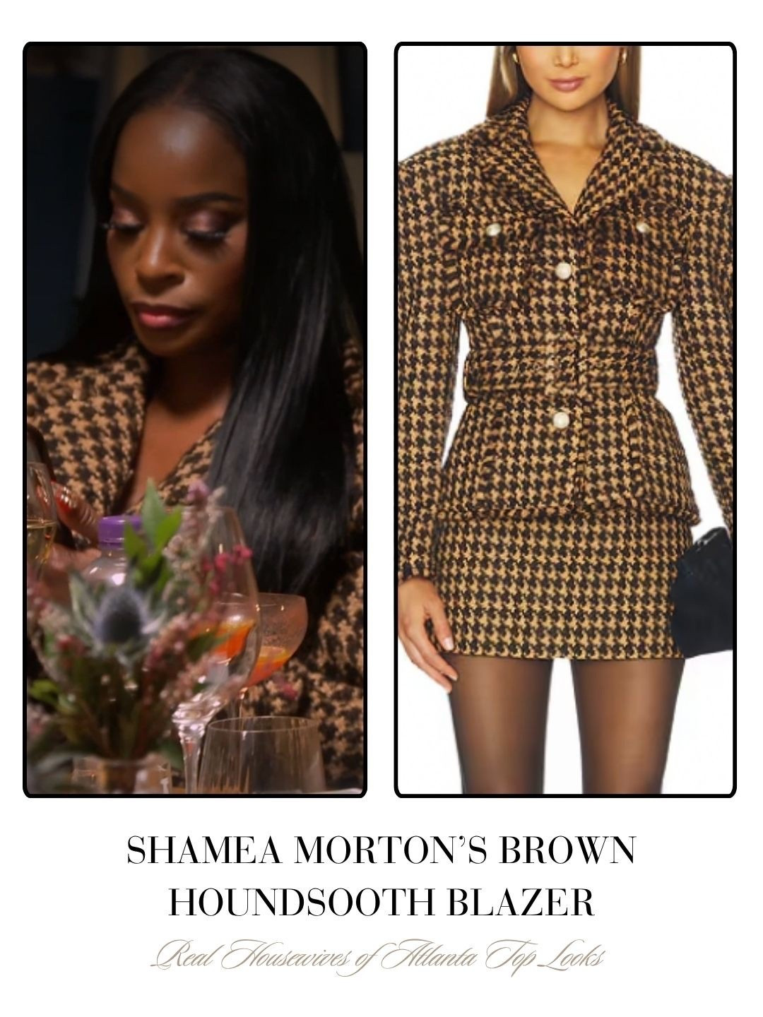 Shamea Morton’s Brown Houndstooth Blazer
