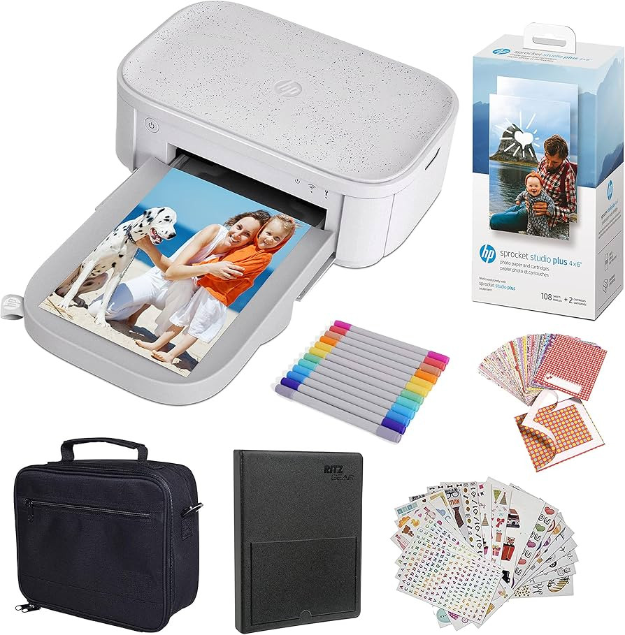HP Sprocket Studio Plus 4x6” Instant Photo Printer – Bundle: Photo Album, Markers, Photo Pape... | Amazon (US)