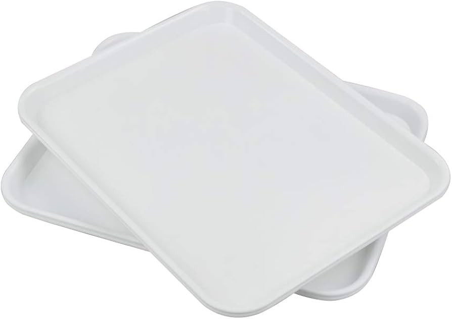 Plastic Fast Food Trays, Cafeteria Trays, 4 Pack Serving Trays (White) | Amazon (US)