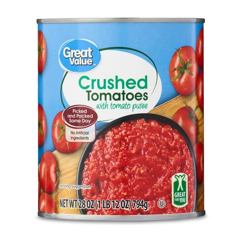 Great Value Crushed Tomatoes with Tomato Puree, 28 oz | Walmart (US)