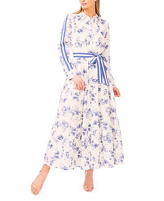 Women's Long Sleeve Shirt Dress with Tie at Waist | Macy's