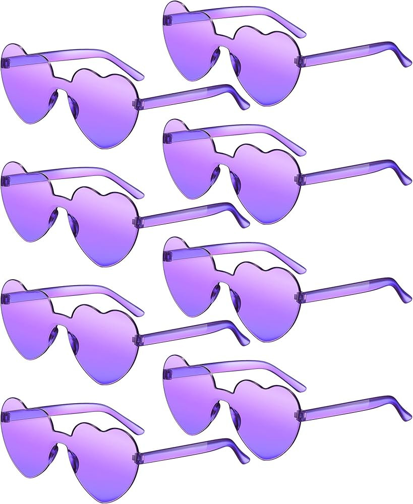 Frienda 8 Pairs Heart Shaped Sunglasses for Women Rimless Heart Glasses Candy Color Sunglasses fo... | Amazon (US)