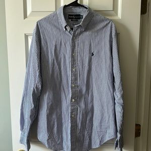 Ralph Lauren Classic Fit Oxford Navy/White Stripe | Poshmark