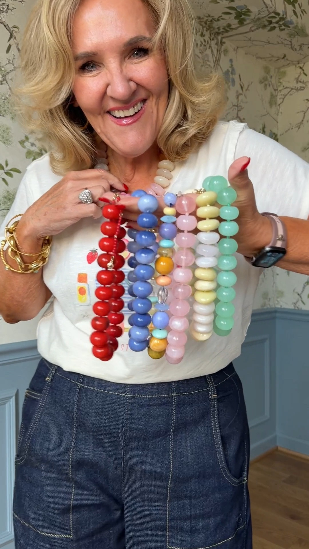 Bauble necklaces on sale! 
20% off anthro with my code NANETTE20 on orders of $100+

Jeans med petite 
Graphic tee medium

#LTKSaleAlert #LTKOver40 #LTKPetite