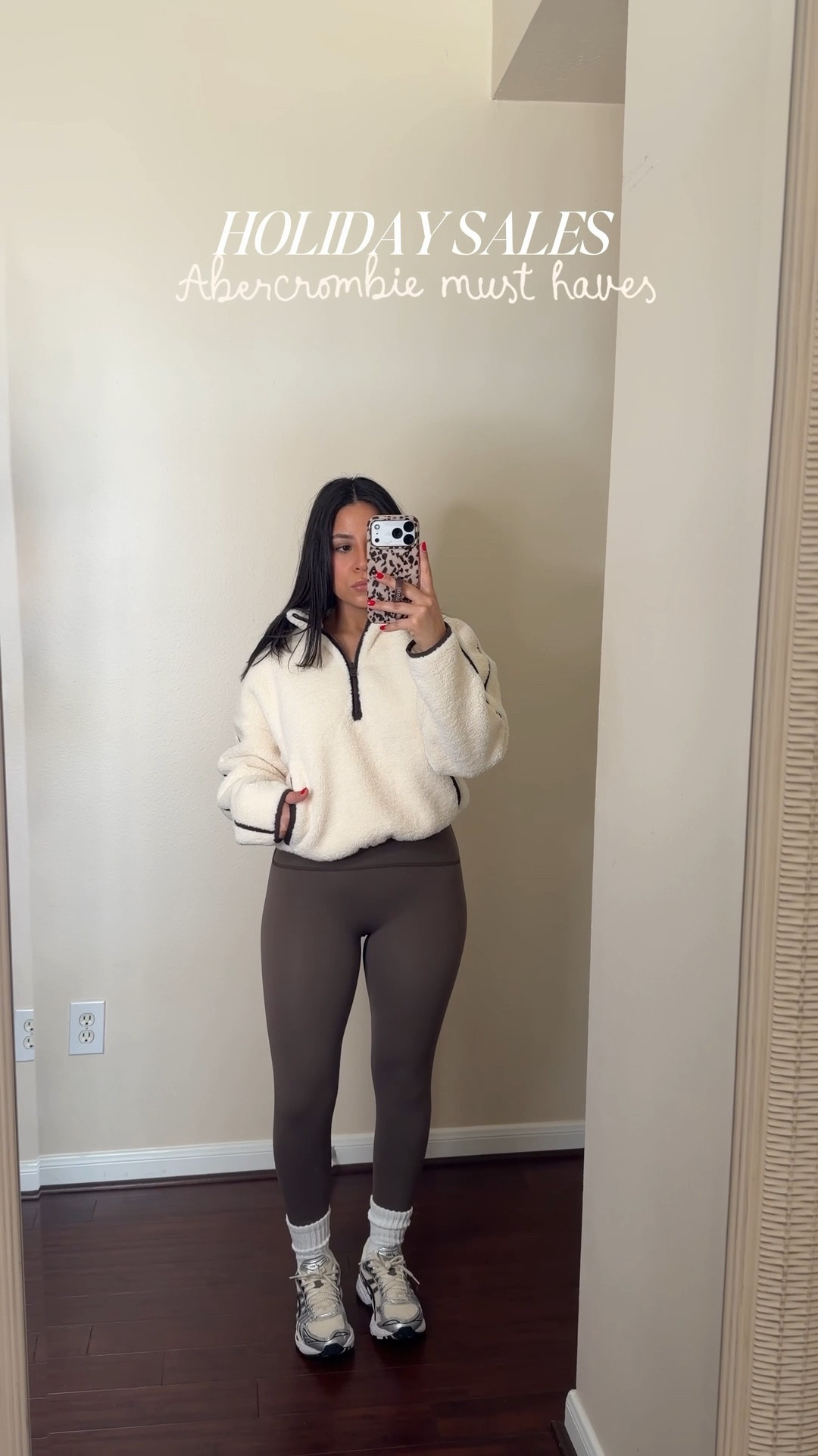 Abercrombie up to 40% off sitewide, no code needed
Half zip Sherpa jacket: xs 
Leggings: small 
ASICS sneakers: 5 men 
Sequin wrap dress: small petite 
Black heels: 6.5 
Thermal tights 
Cuffed jeans: 25 short
Faux leather jacket: small 
Boots: 6.5 
Brown sequin skort: small 
Brown wool coat: small petite 
Brown sweatpants: small short 
Brown sweatshirt: xs

#LTKHoliday #LTKSaleAlert #LTKFindsUnder100