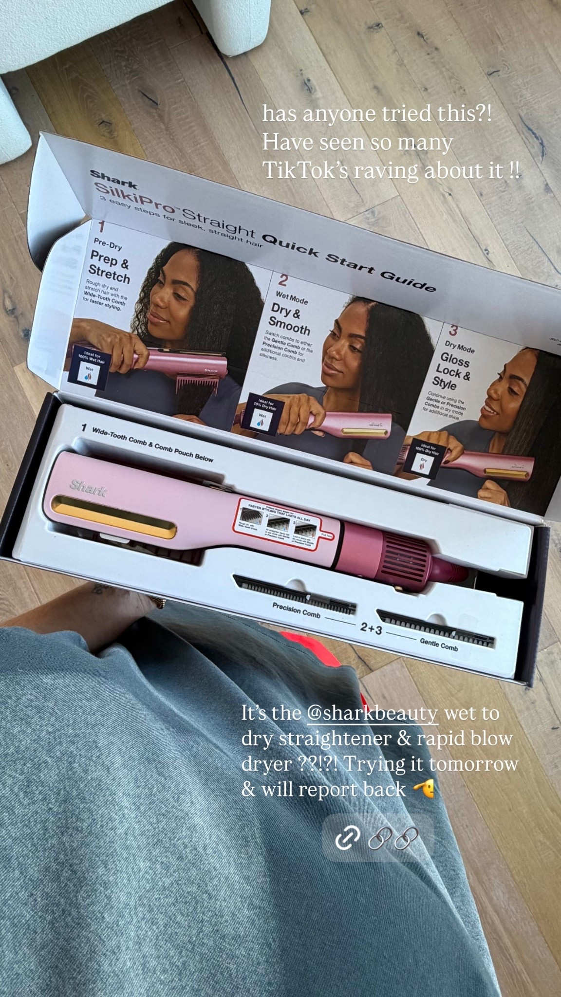 It’s the @sharkbeauty wet to dry straightener & rapid blow dryer ??!?! Trying it tomorrow & will report back 🫡 has anyone tried this?! Have seen so many TikTok’s raving about it !!