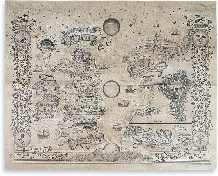 ConQuest Journals A Court of Thorns and Roses Prythian World Map, Authentic Parchment-Style Paper... | Amazon (US)