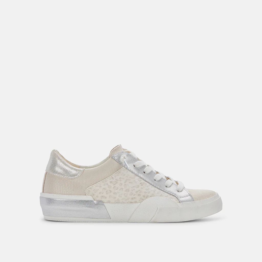 ZINA SNEAKERS CREAM LEOPARD PRINT SUEDE | DolceVita.com