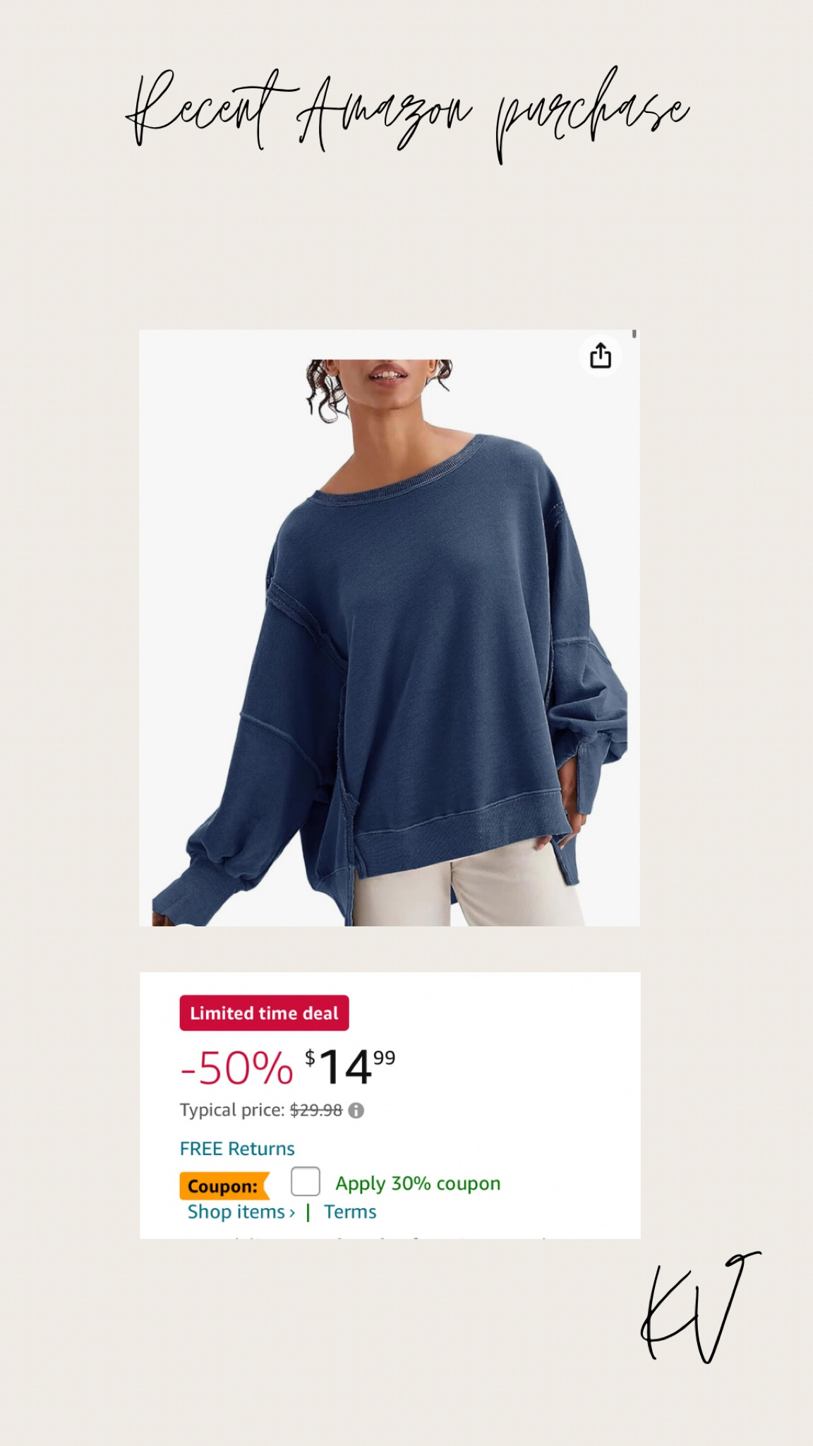 Hopefully this sweatshirt will be cute! $10 is insane! Supposed to be a free people dupe but we’ll see! 

#LTKsalealert #LTKstyletip #LTKfindsunder50