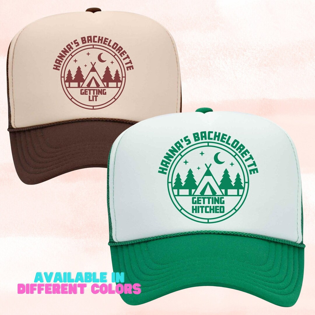 Camp Bachelorette Hats, Custom Bride Babe Trucker Hats, Getting Hitched Getting Lit Camp Bachelor... | Etsy (US)