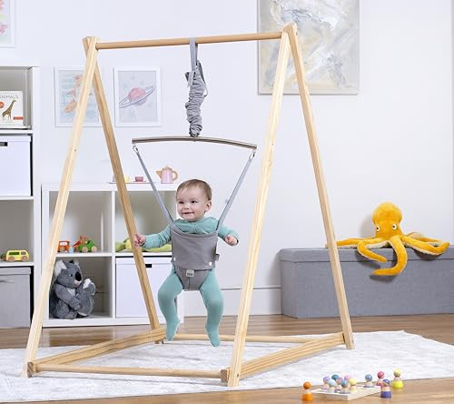 Avenlur Tulip Baby Bouncer - Foldable Baby Jumper with Stand - Self Standing Bouncer for Children 6 Months to 3 Years - Baby Bouncer Seat (Gray) | Amazon (US)
