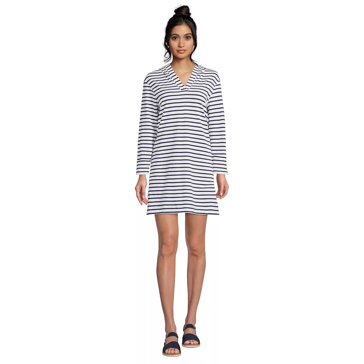 Women's Lands' End Cotton Jersey Hooded Cover-up Dress | Kohl's