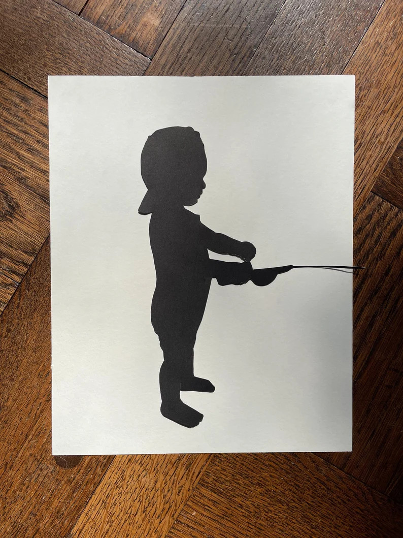 Custom Hand-cut 8x10 Full Body Silhouette Heirloom Portrait - Etsy | Etsy (US)