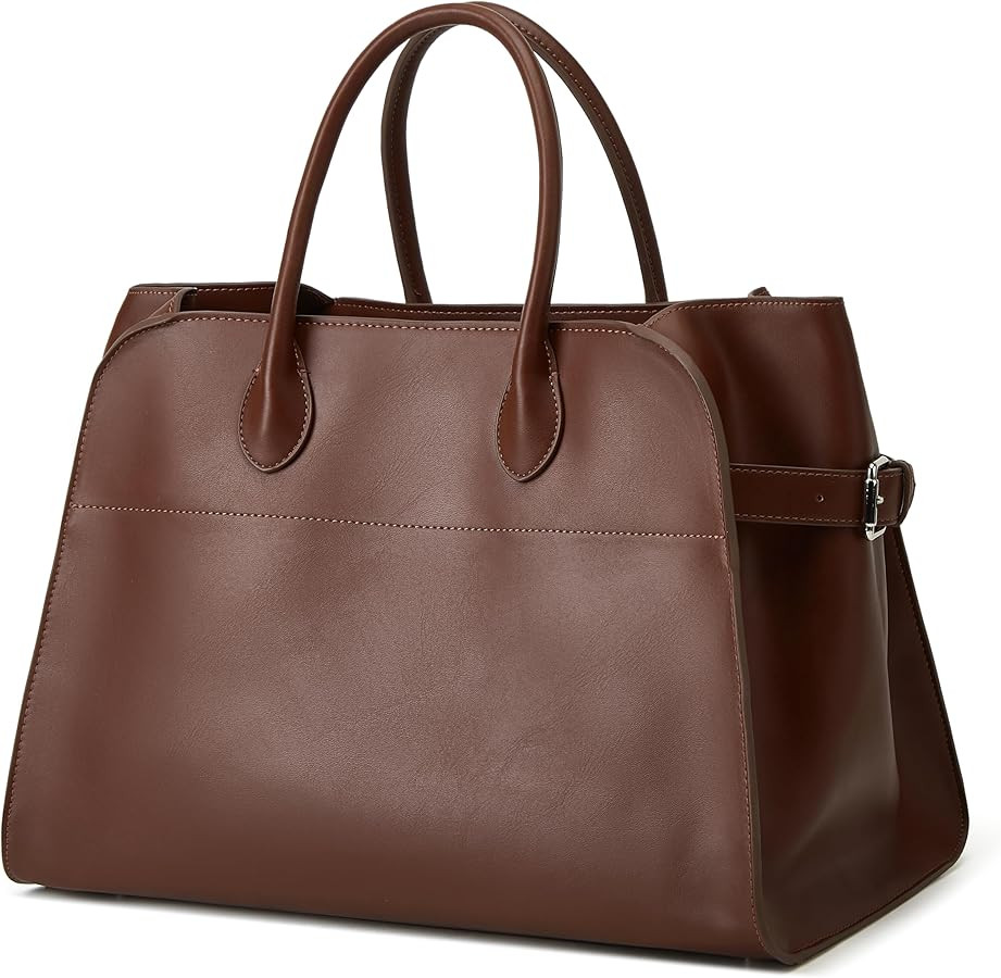 Leather Tote Bags for Women Large Tote Bag Retro Top-handle Bag Trendy Work Bag PU Leather Purse ... | Amazon (US)