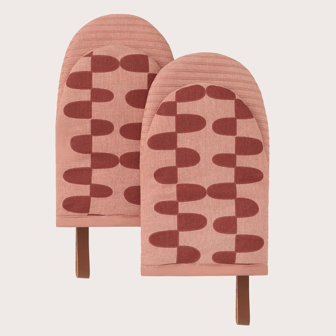 Folkulture Mini Oven Mitts or Short Oven Mitt | Set of 2 (5.75 X 9) Cotton Oven Gloves or Brown O... | Amazon (US)