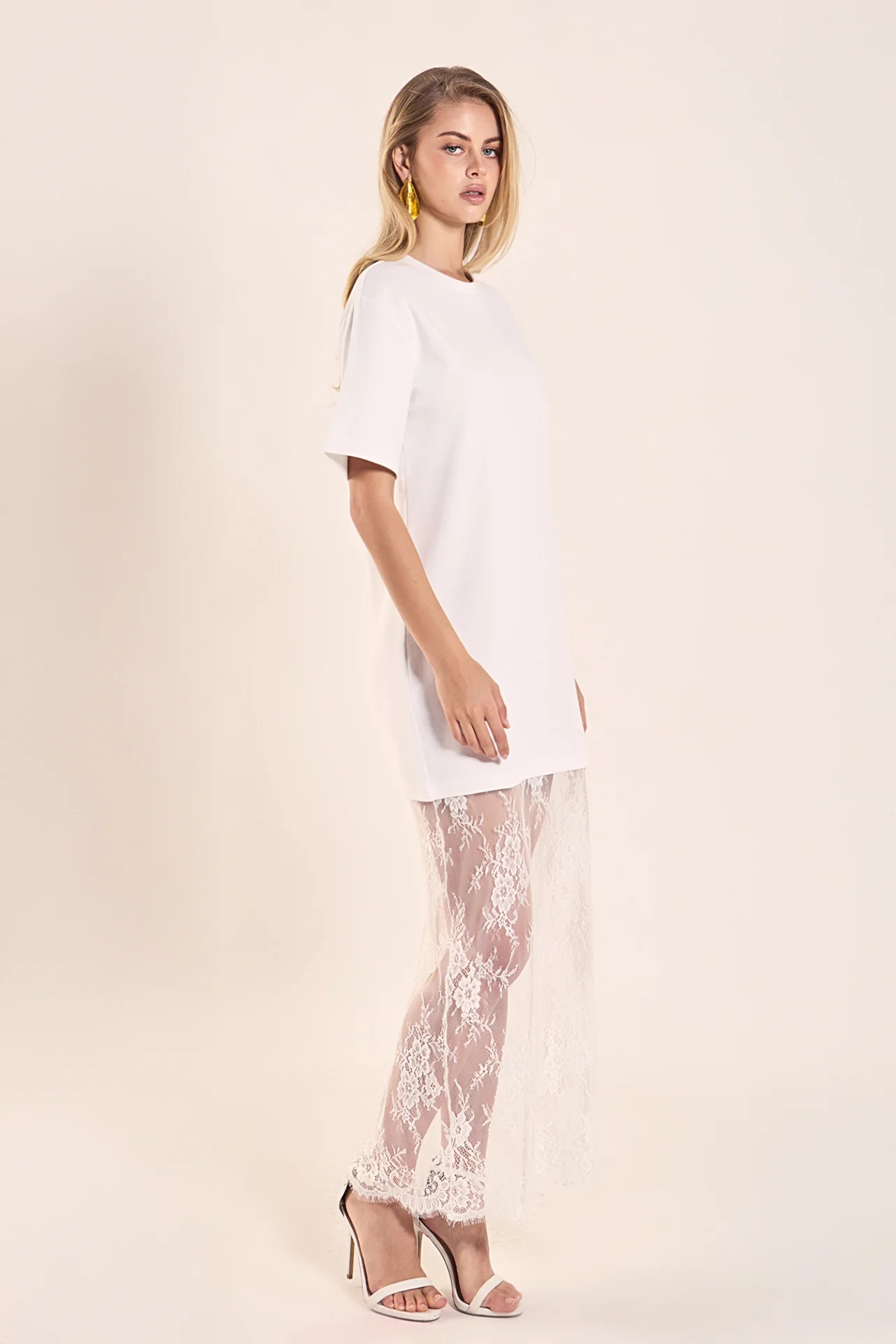 Mix Media T-shirt Lace Dress | Endless Rose