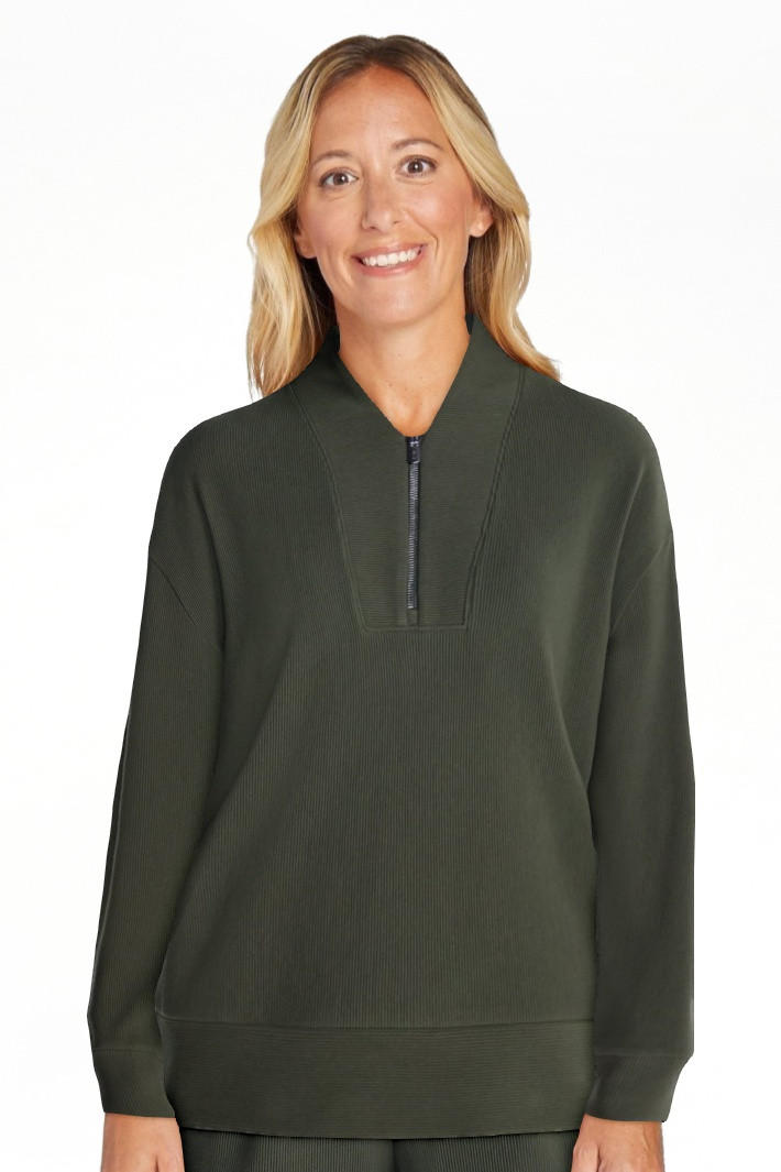 Avia Women's and Women's Plus Ribbed Ottoman Quarter Zip Sweatshirt, Sizes XS-4X | Walmart (US)