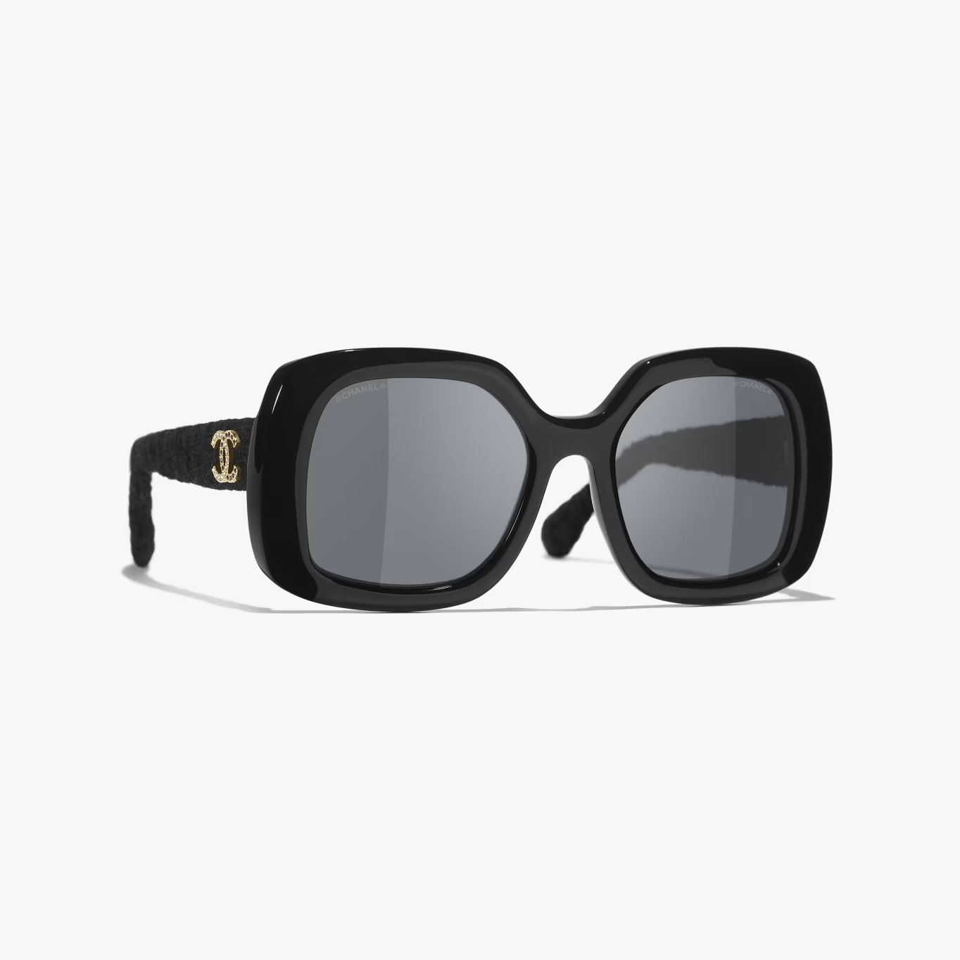 Sunglasses: Square Sunglasses, acetate & tweed — Fashion | CHANEL | Chanel, Inc. (US)