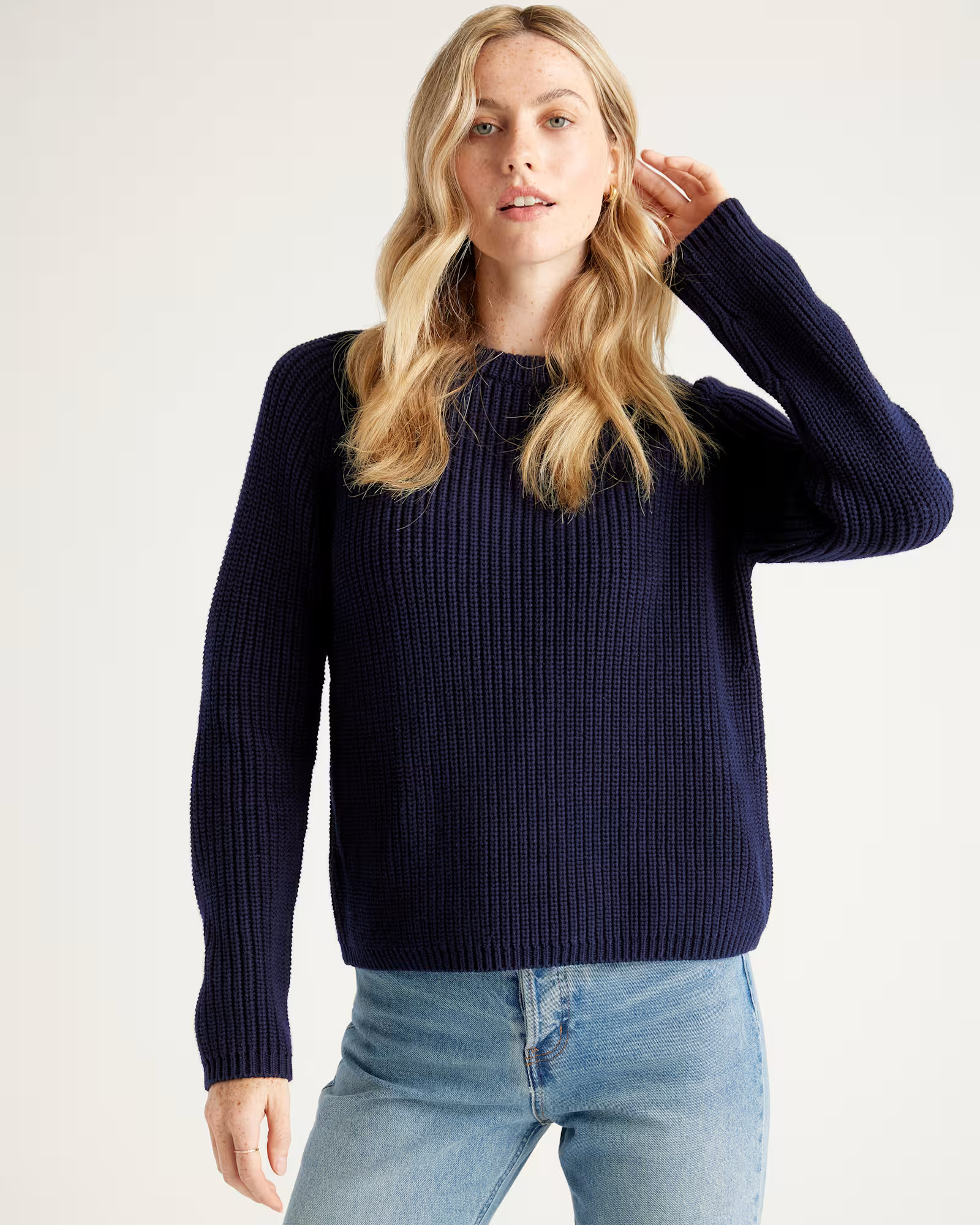 100% Organic Cotton Fisherman Crew Sweater | Quince