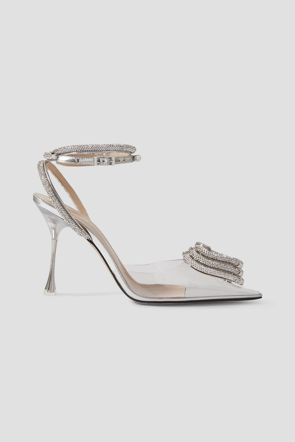 Triple Heart crystal-embellished PVC and metallic leather pumps | The Outnet (US and CA)
