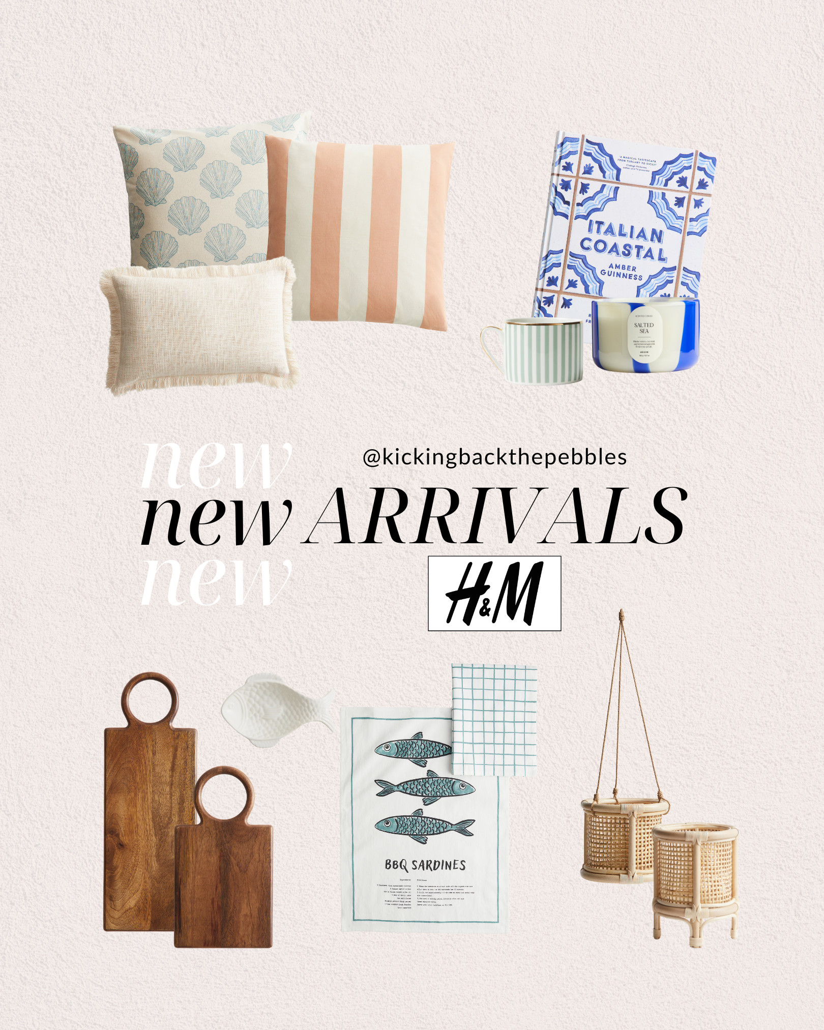 Coastal charm, straight from H&M 🐚☀️
Just dropped: breezy new arrivals perfect for your summer refresh—think striped cushion covers in apricot pink and bay blue, sea-inspired stoneware, and rattan textures made for sun-drenched spaces. Every piece brings effortless seasonal style to your home, from sardine-print tea towels to the dreamiest "Italian Coastal" cookbook. #SummerDecor #HMHomeFinds #CoastalVibes #KitchenDetails #InteriorInspo #SeasideStyle #NeutralHomeDecor #SummerStyling #BeachHouseStyle #RattanDecor #HMLiving 

 

#LTKSeasonal #LTKHome