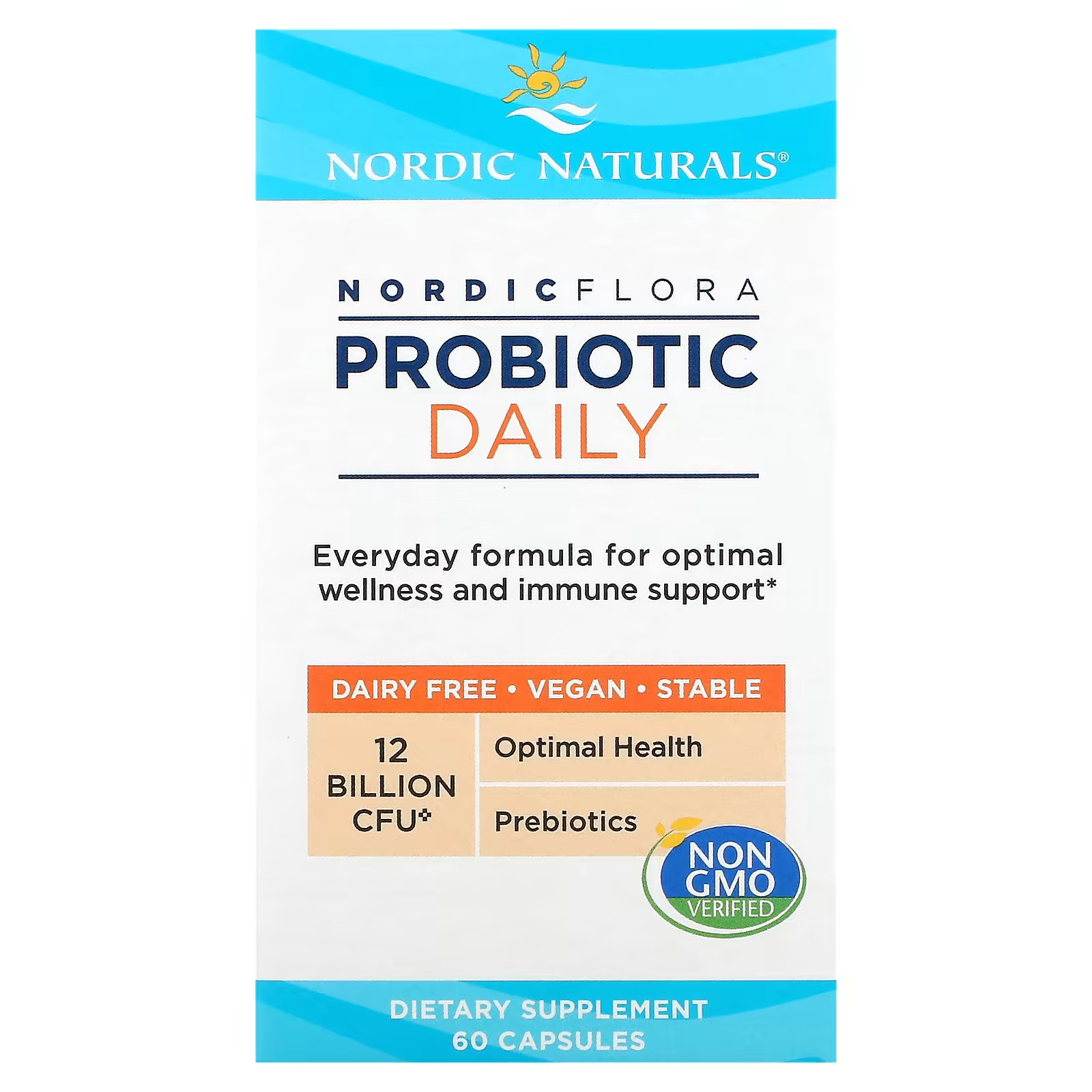 Nordic Flora Probiotic Daily, 12 Billiion, 60 Capsules (6 Billion CFU per Capsule) | iHerb