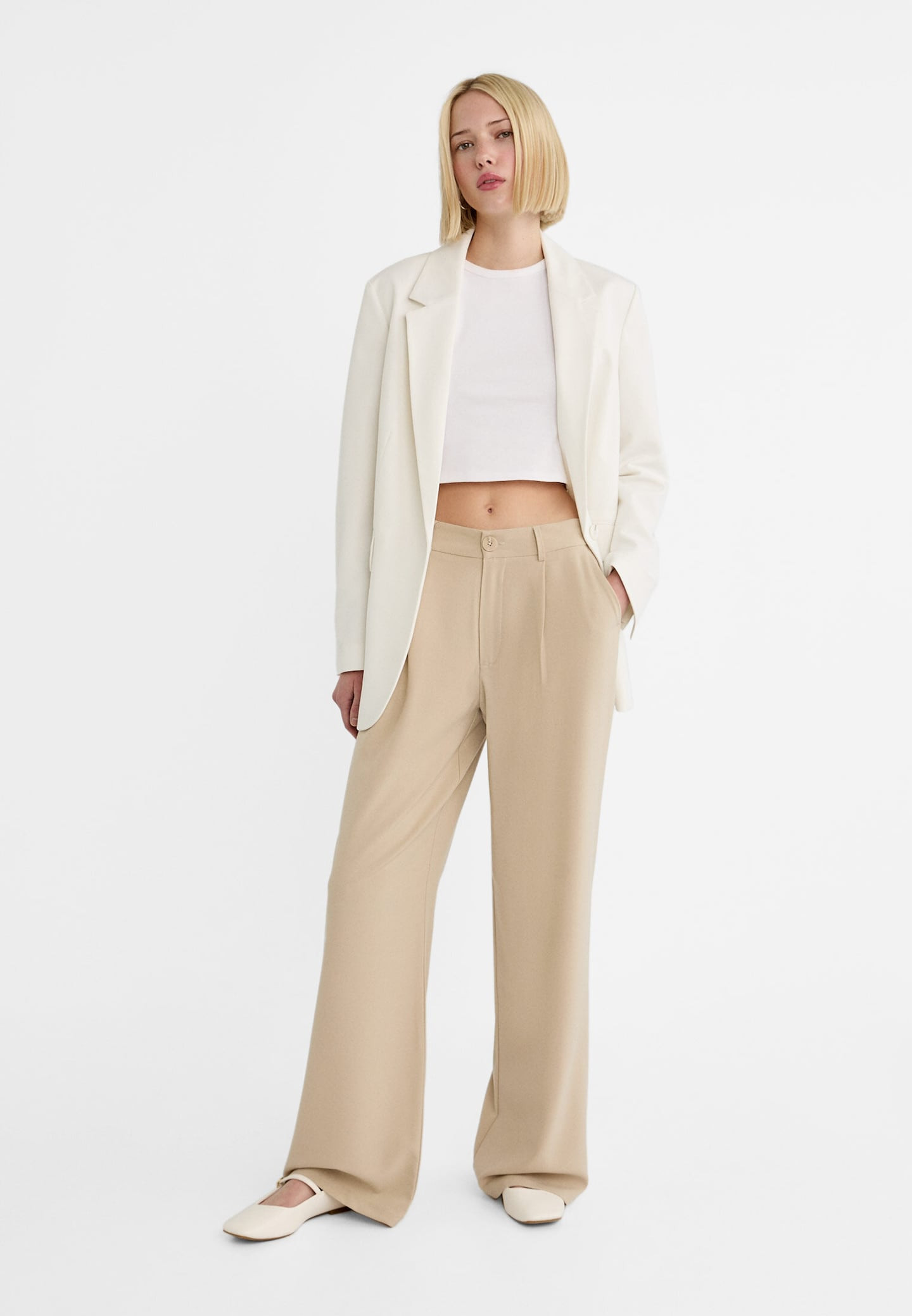 Smart straight-leg trousers | Stradivarius (UK)