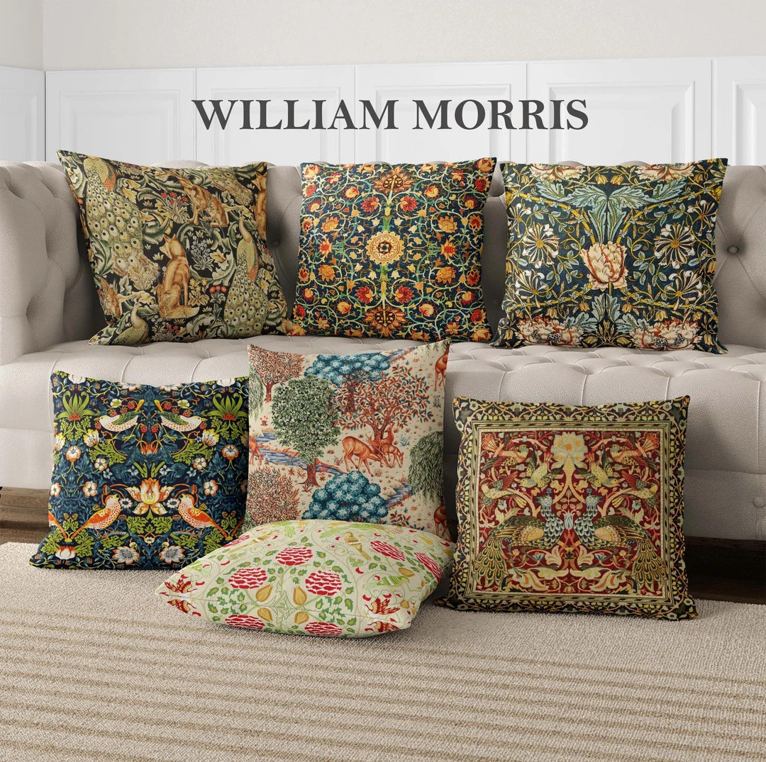 William Morris Throw Pillow Cover Morris Art Cushion Cover - Etsy | Etsy (US)