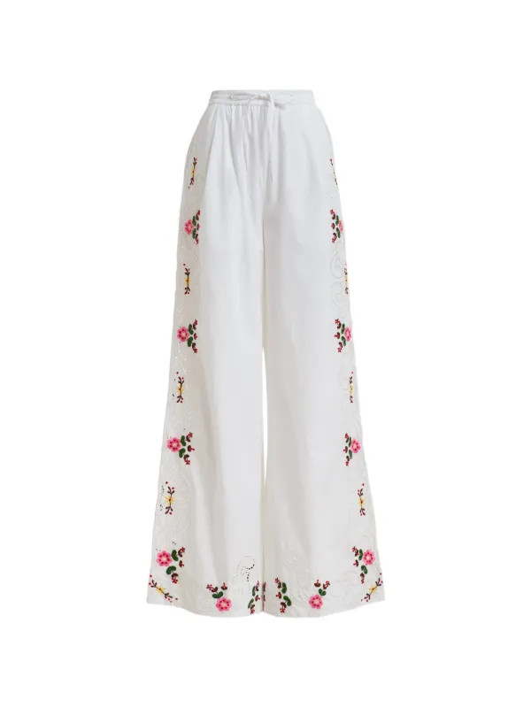 floral-embroidered cut-out trousers | Farfetch Global