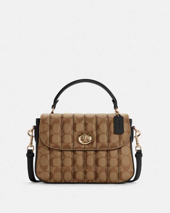 Marlie Top Handle Satchel In Signature Canvas With Quilting | Coach Outlet