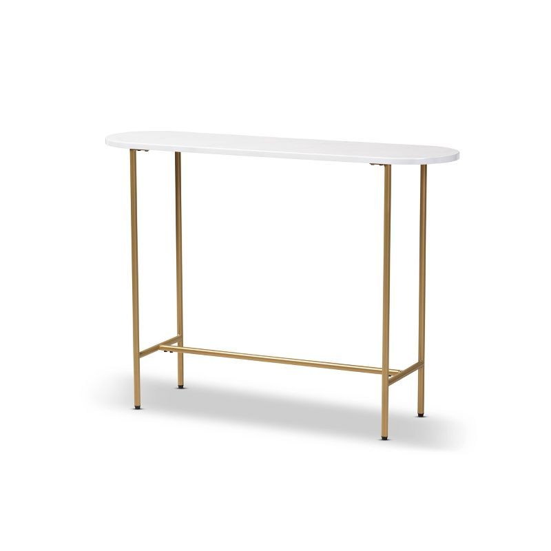 Samuel Metal Console Table with Faux Marble Tabletop Gold - Baxton Studio | Target