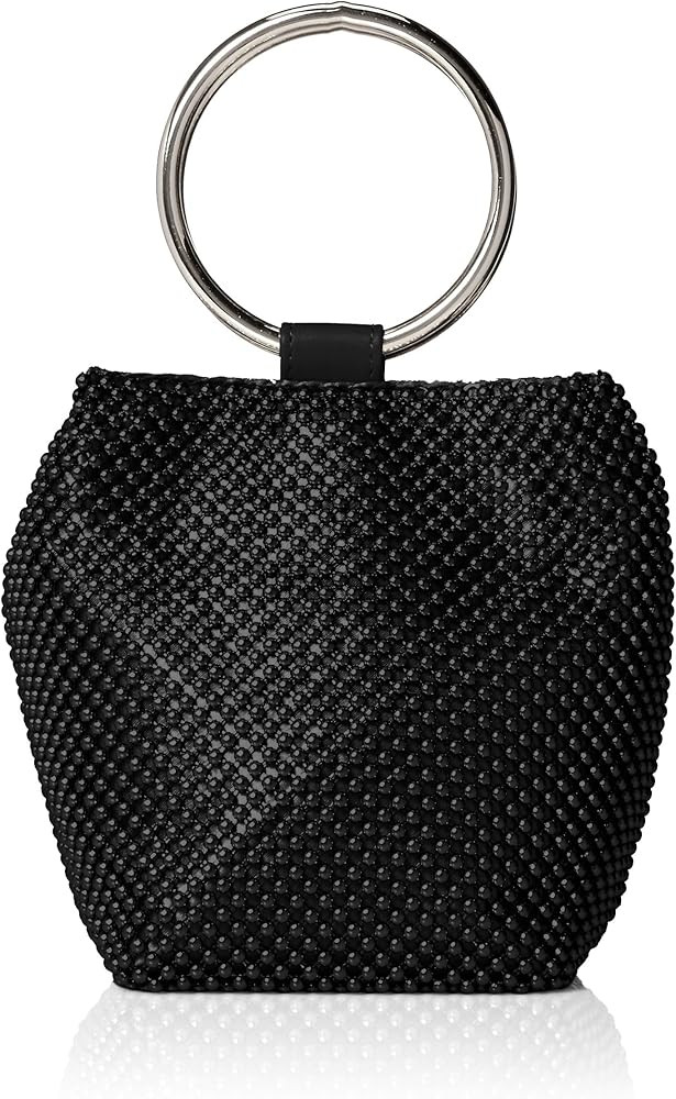 Jessica McClintock Womens Gwen Ball Mesh Ring Wristlet Pouch Clutch, Black | Amazon (US)