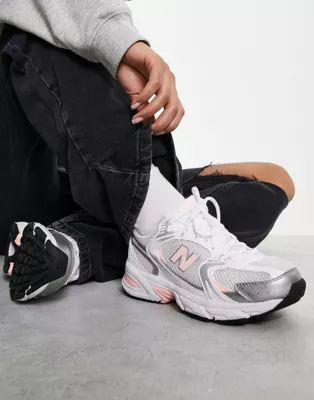 New Balance 530 trainers in white and pastel pink | ASOS (Global)