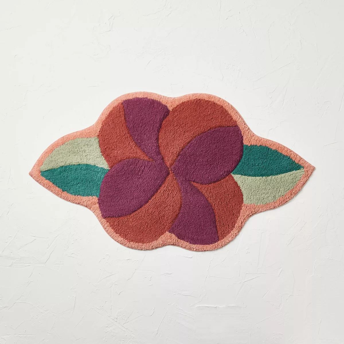 Seasons Go Around Flower Shaped Bath Rug Rose Red - Opalhouse™ Designed with Jungalow™ | Target
