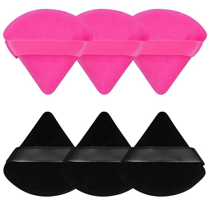 Pimoys 6 Pieces Powder Puff Face Soft Triangle Makeup Puff for Loose Powder Setting Powder, Velou... | Amazon (US)