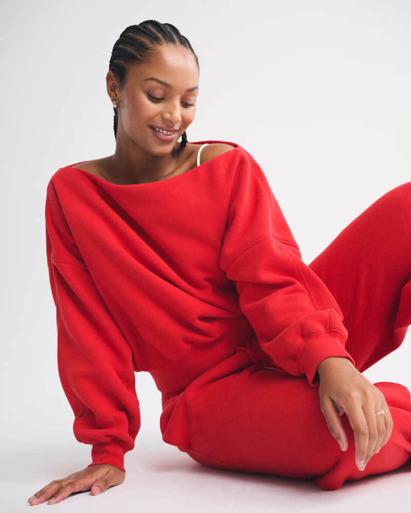 High Rise Sunday Wide Leg Sweatpant | Abercrombie & Fitch (US)