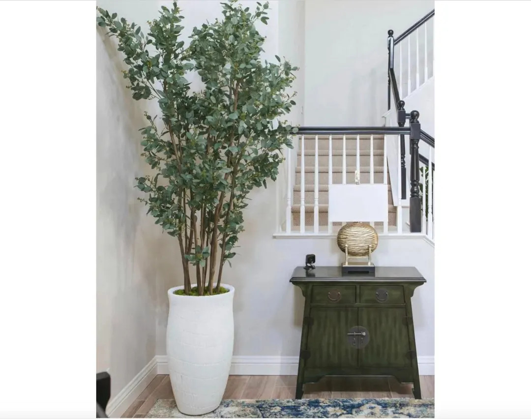 8' Faux Eucalyptus Tree, Eucalyptus Tree in Modern Planter, Modern Planter, Artificial Eucalyptus... | Etsy (US)