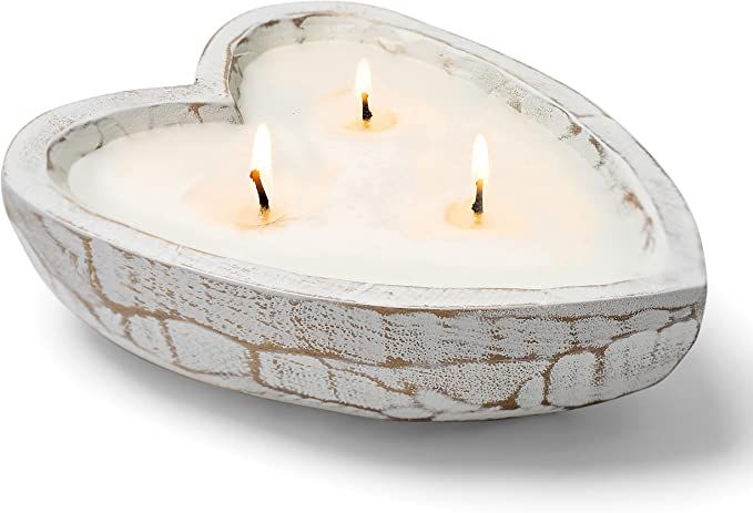 Amazon.com: Jollifiers Heart Dough Bowl Candle - Romantic Candles with Candle Snuffer & Heart Can... | Amazon (US)
