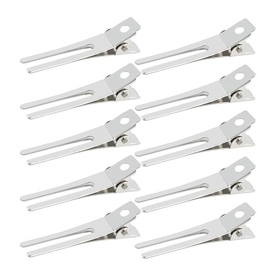 50pcs Hairdressing Double Prong Curl Clips, Wobe 1.8" Curl Setting Section Hair Clips Metal Allig... | Amazon (US)