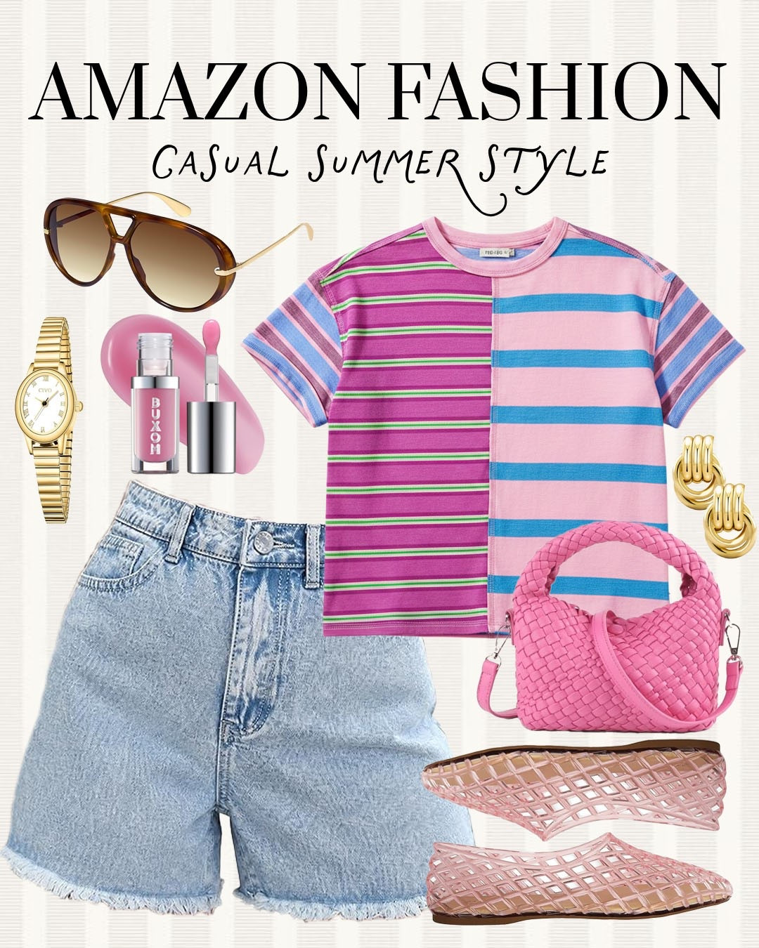Trendy, colorful summer style from Amazon!

#amazonfinds

Amazon finds. Amazon fashion. Amazon new arrivals. Amazon summer style. Amazon free people inspired tee. Amazon striped oversized tshirt. Amazon denim shorts.

#LTKootd #LTKgrwm #LTKSeasonal