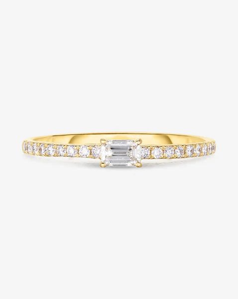 Emerald + Pavé Diamond Ring | Ring Concierge