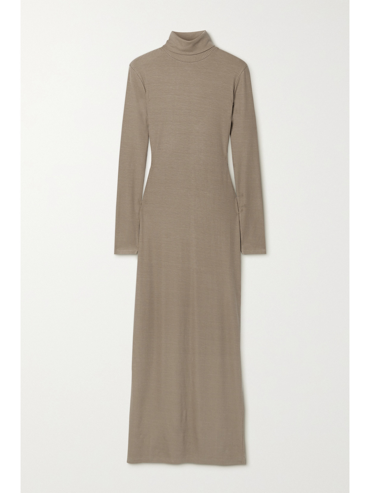Ninety Percent - + Net Sustain Ribbed Stretch-tencel Jersey Turtleneck Maxi Dress - Neutrals | NET-A-PORTER (US)