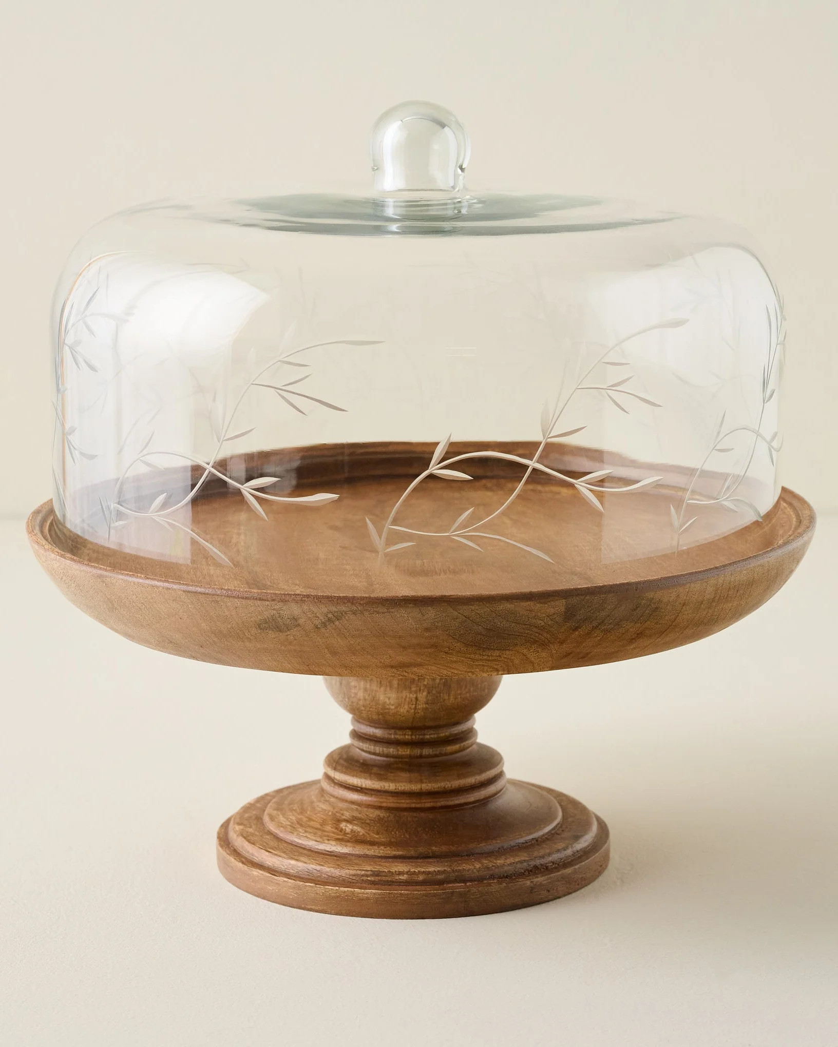 Eliane Etched Glass Cake Stand | Magnolia