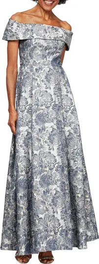 Floral Brocade Off the Shoulder Gown | Nordstrom