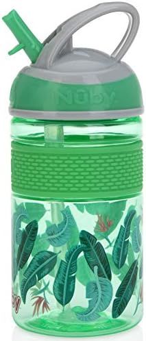 Nuby Thirsty Kids Flip-it Freestyle On The Go Water Bottle with Bite Resistant Hard Straw and Easy G | Amazon (US)