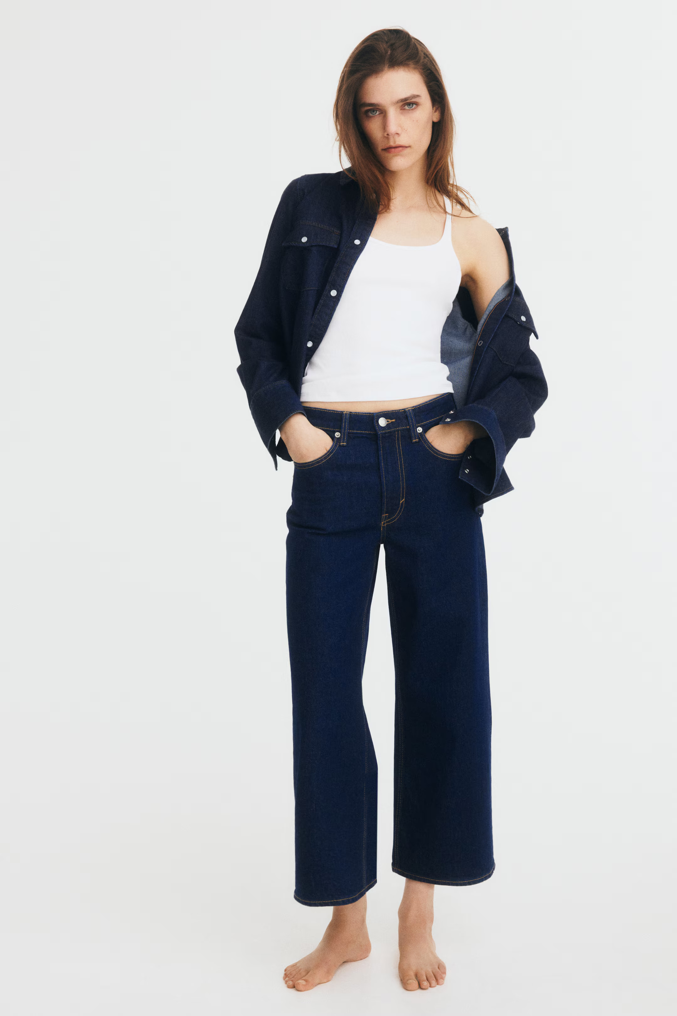 Wide High Cropped Jeans | H&M (UK, MY, IN, SG, PH, TW, HK)